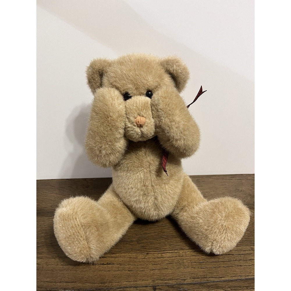 Mango Vintage Magnetic Paws Peekaboo Teddy Bear Plush Stuffed Animal Brown
